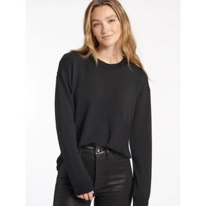 Splendid Supersoft Pullover Black Stretch Comfy Sweater Ribbed Cuffs Size XXL